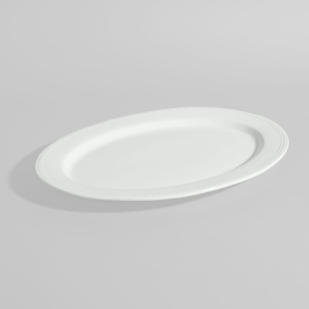 Weiße Keramik-Servierschale mit geprägtem Rand - Maisons Du Monde