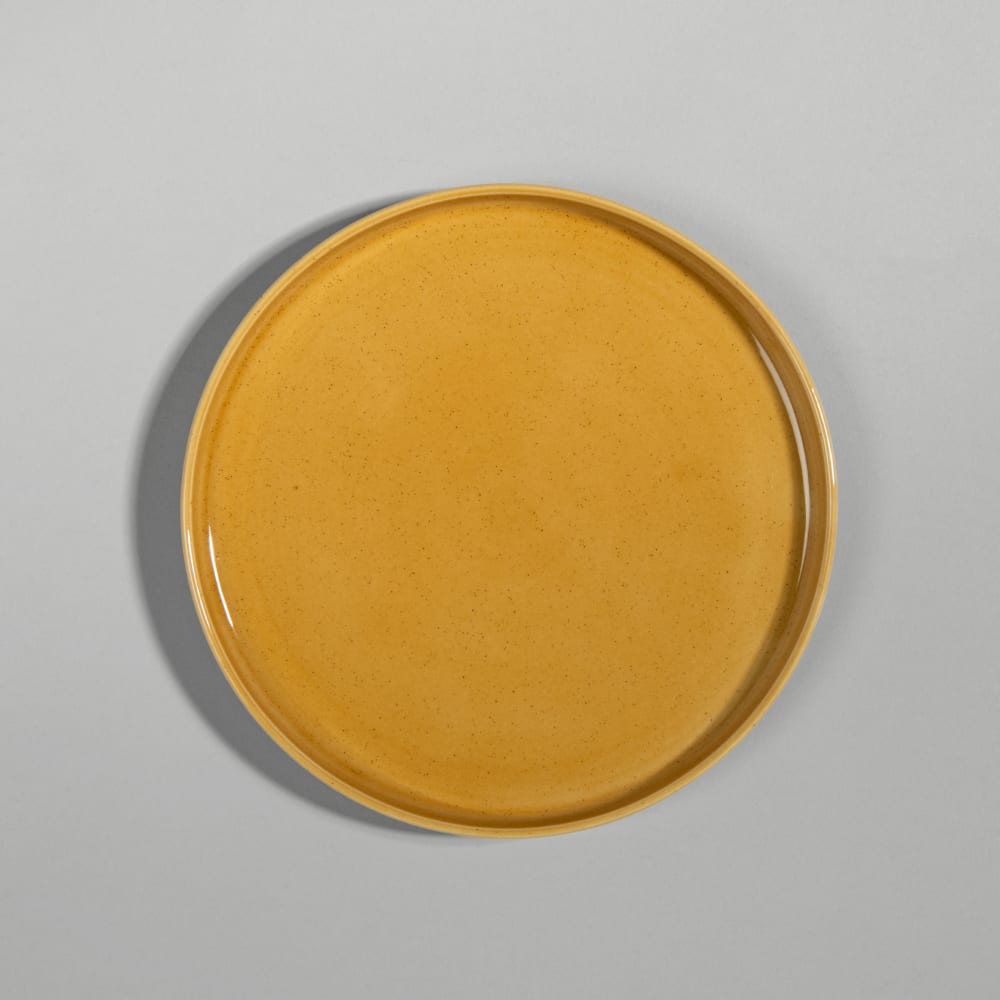 Assiette à dessert en céramique jaune ocre Assiette à dessert en céramique jaune ocre