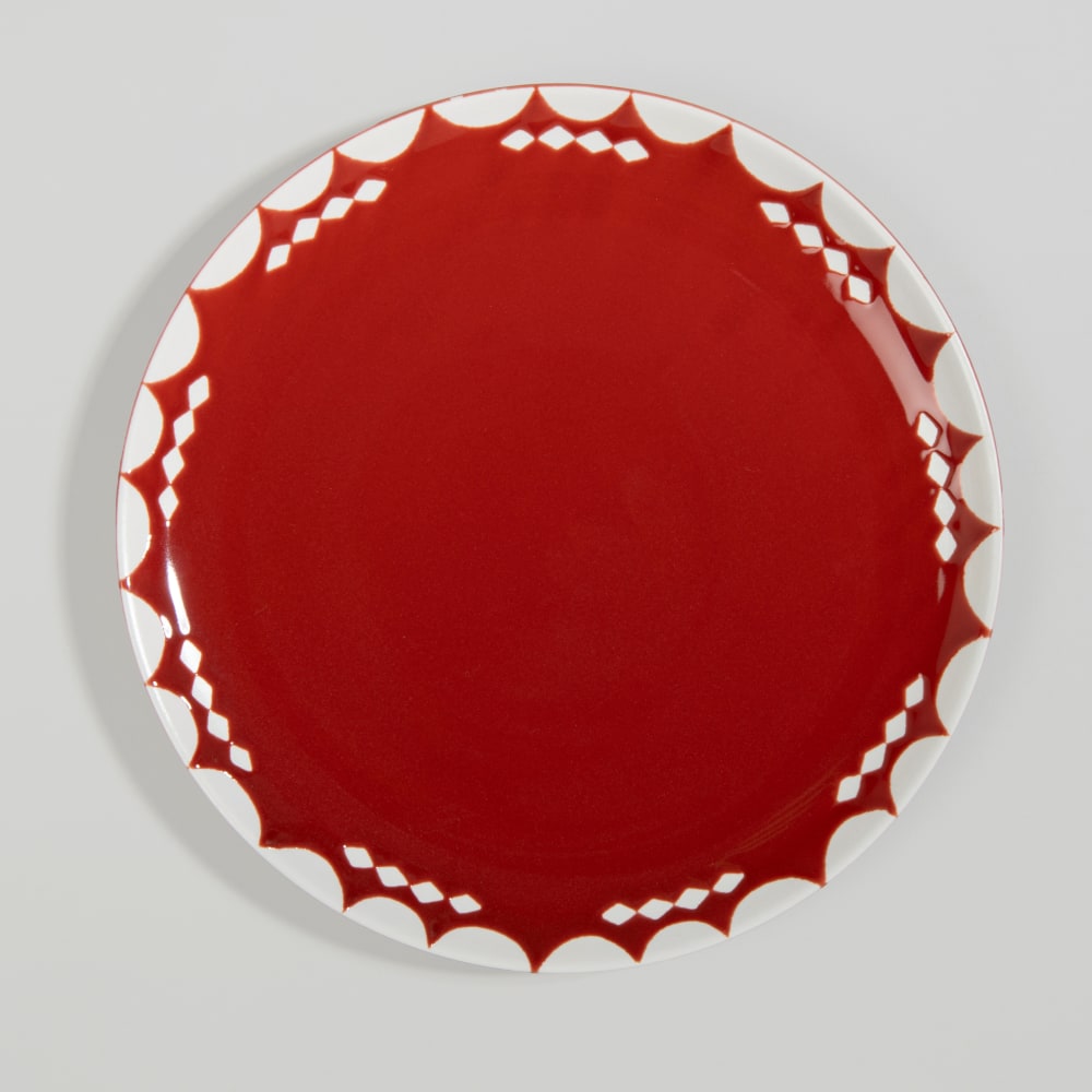 Assiette plate en céramique orange