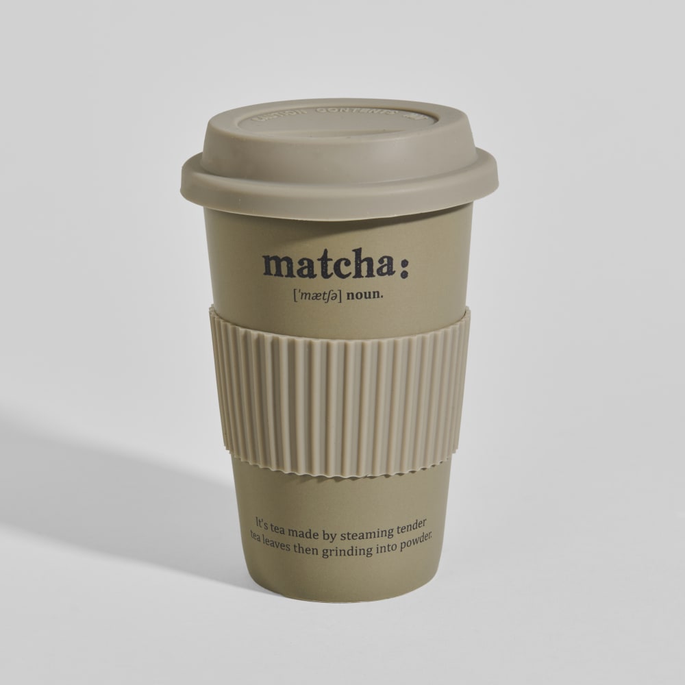 Mug de voyage en porcelaine et silicone verte