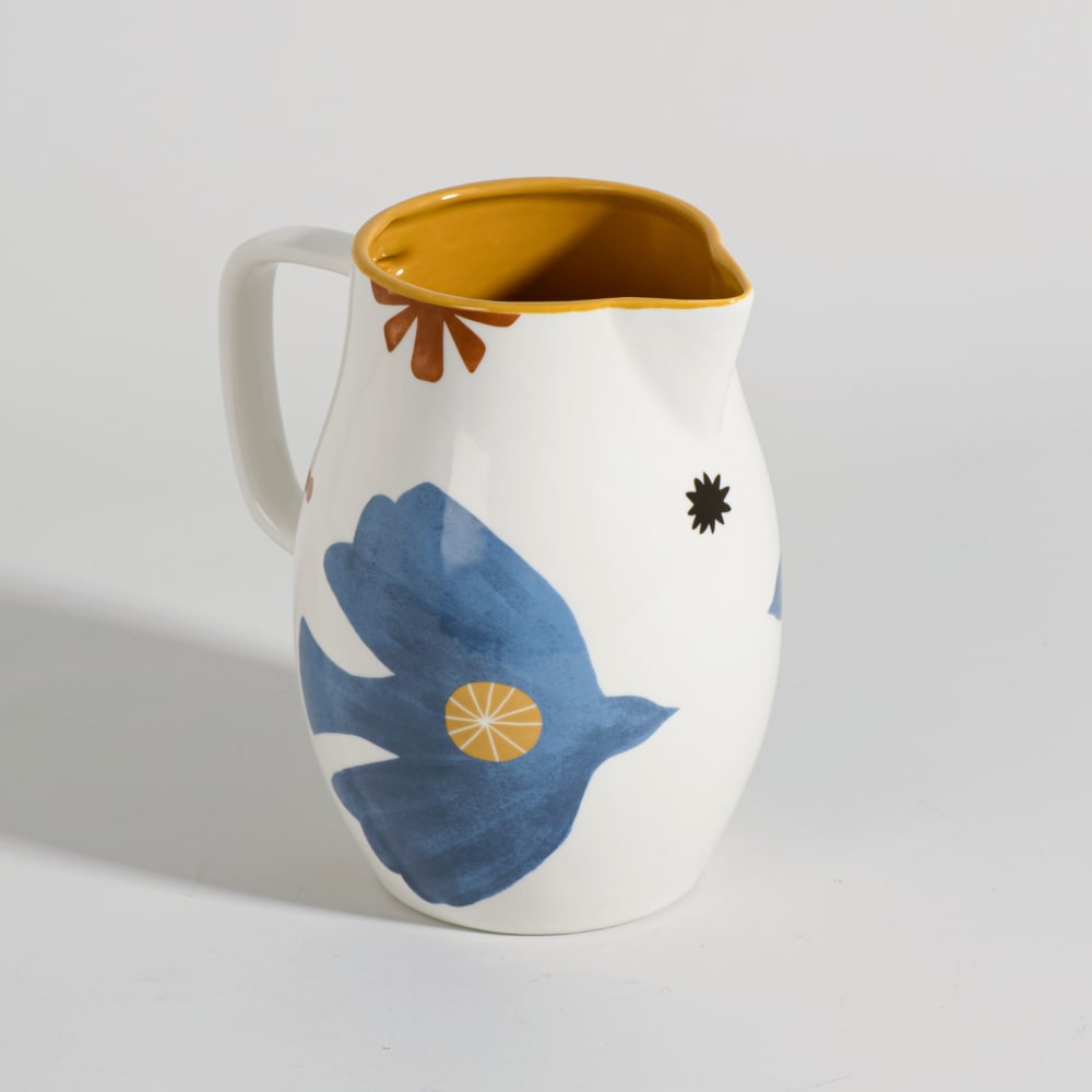 Mehrfarbiger Keramikkrug mit Vogelmotiv, 1,6 l - Maisons Du Monde