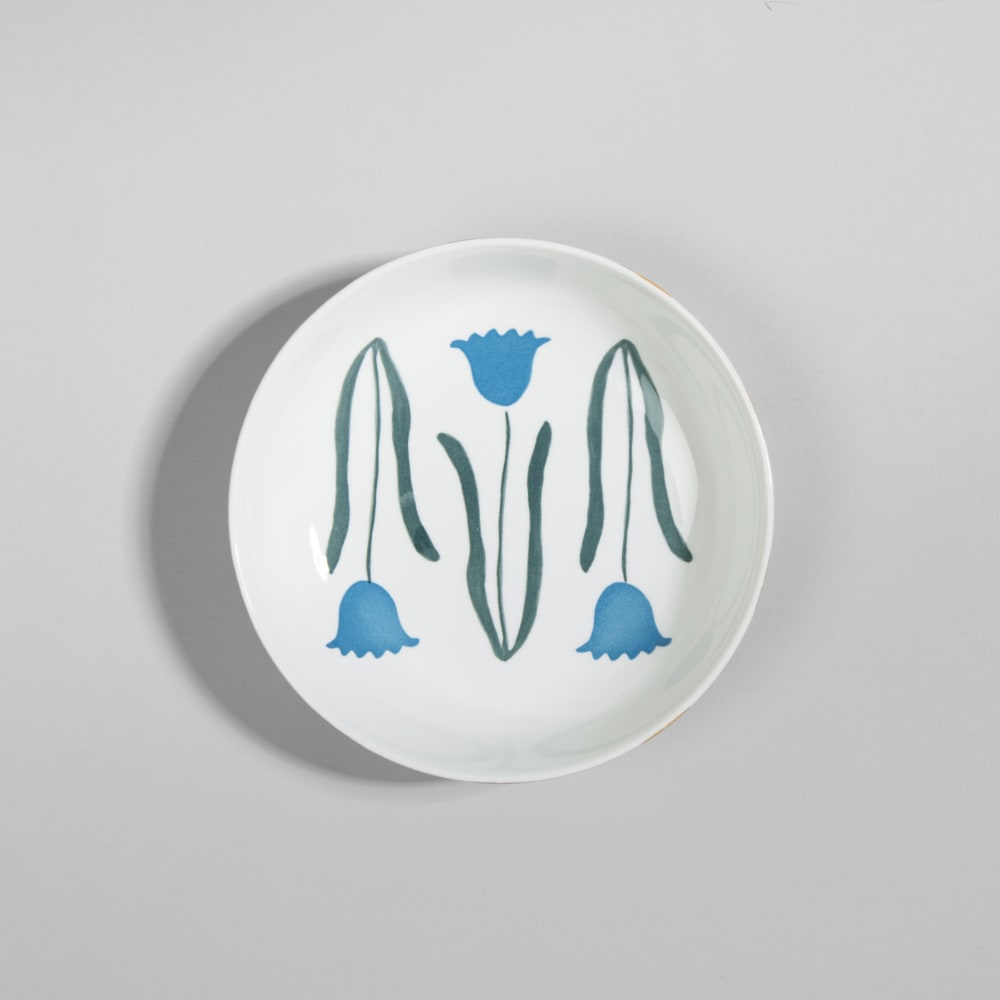 Assiette creuse motif fleurs en céramique multicolore
