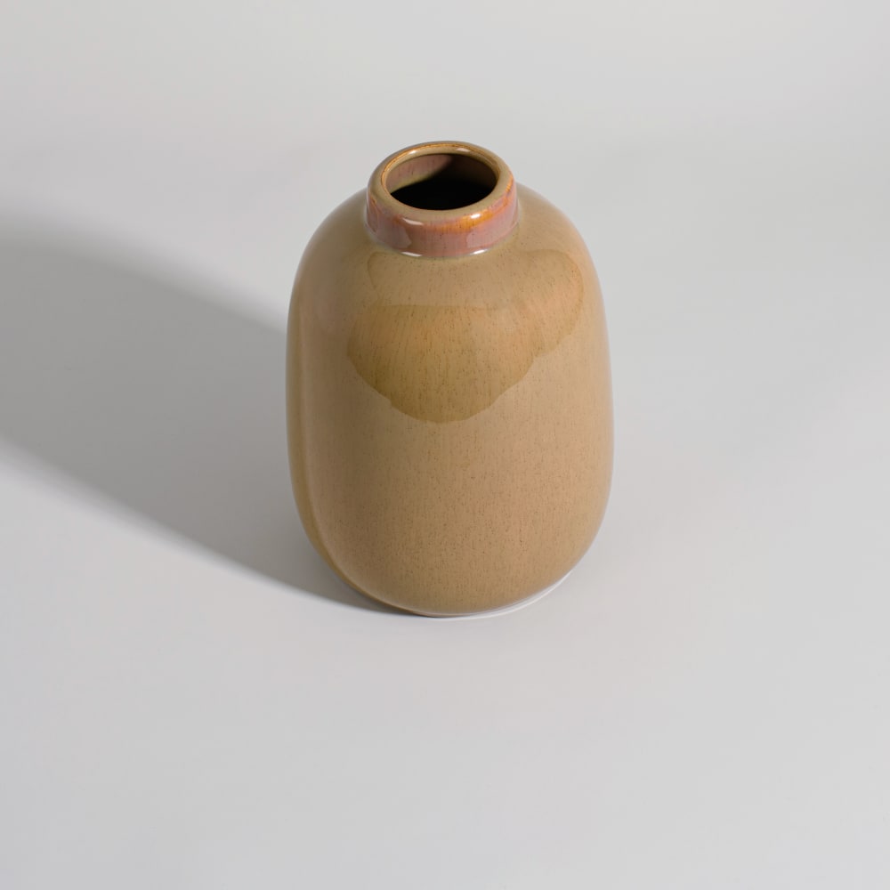 Vase en grès jaune, H24 cm — vue 3