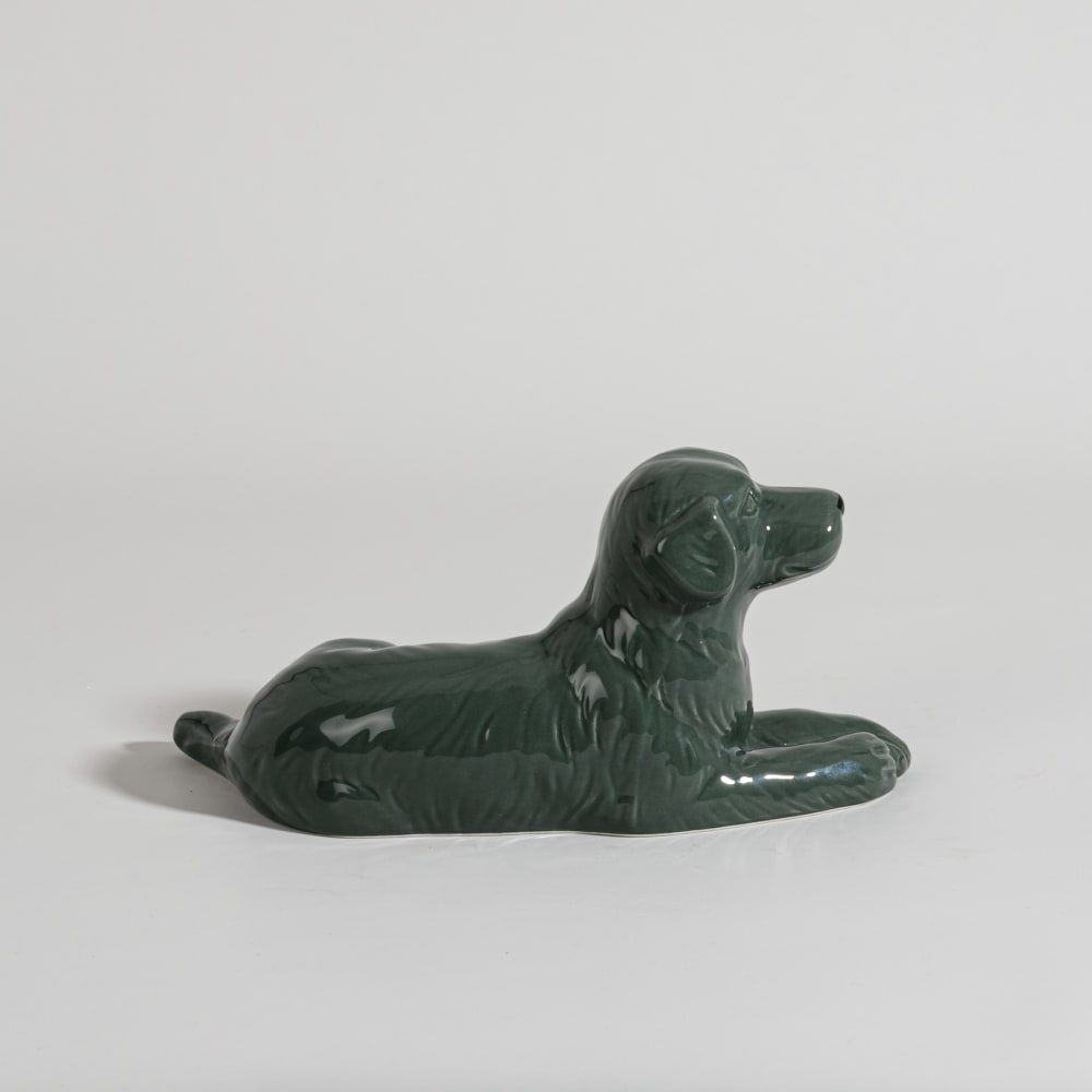 Labrador-Figur aus grünem Steingut, H 12 cm - Maisons Du Monde