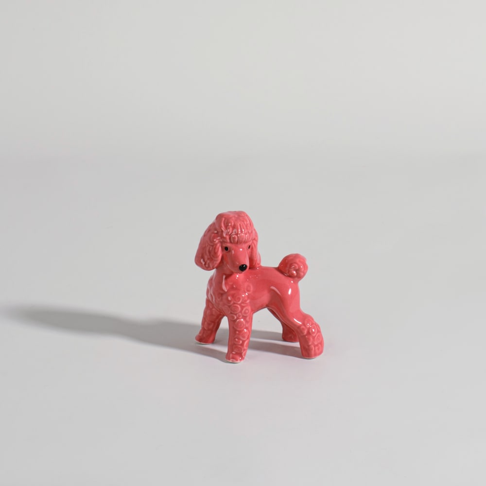 Rosa Porzellan-Hundefigur, H 10 cm - Maisons Du Monde