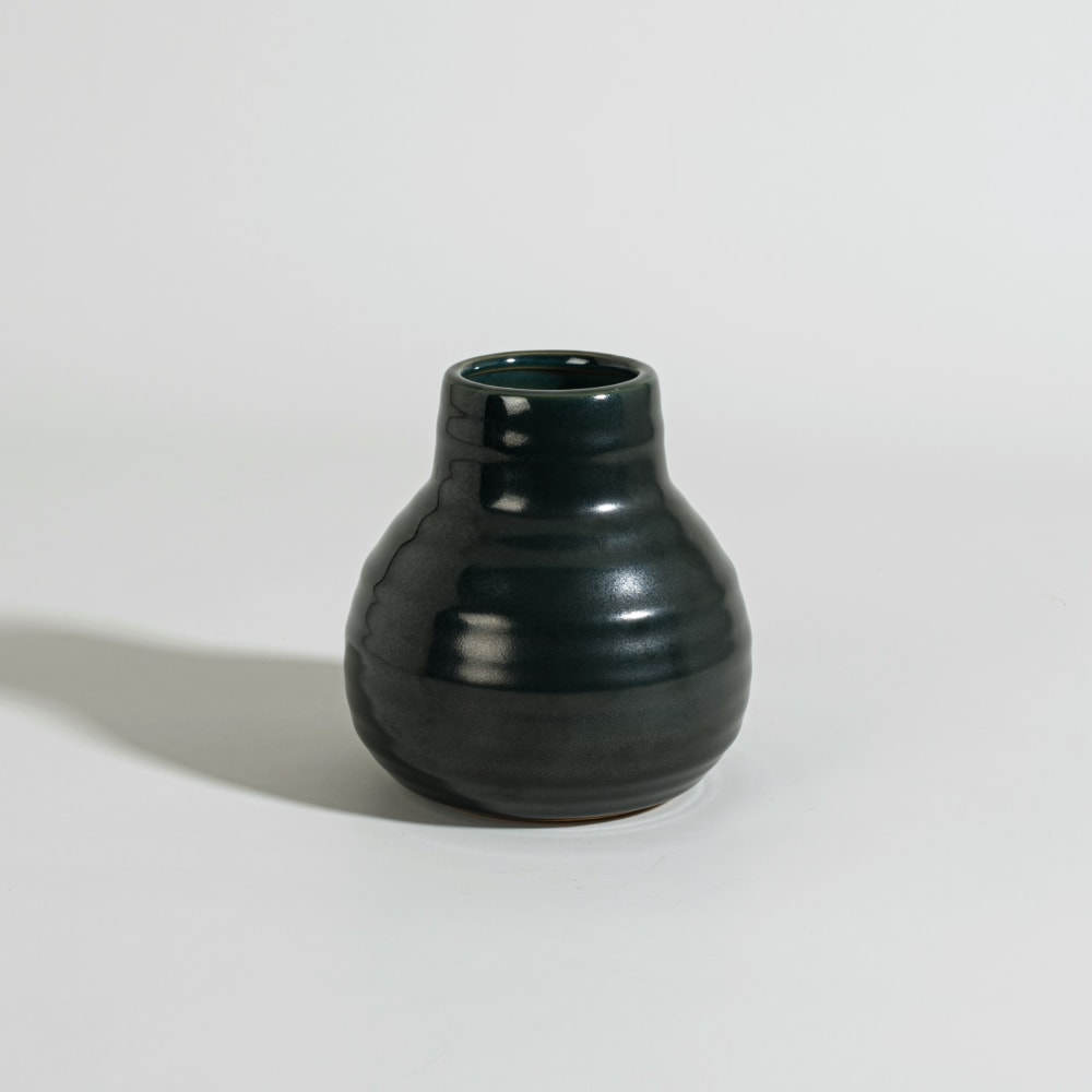 Grüne Steingutvase, H 13 cm - Maisons Du Monde