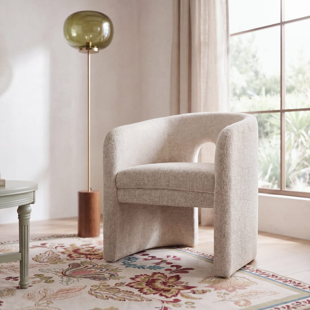 Fauteuil de table contemporain beige
