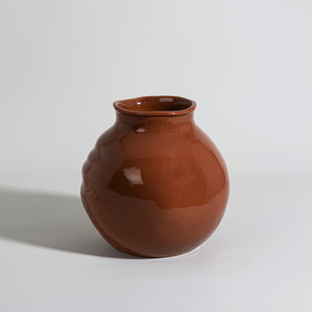 Vase en grès terracotta, H21 cm