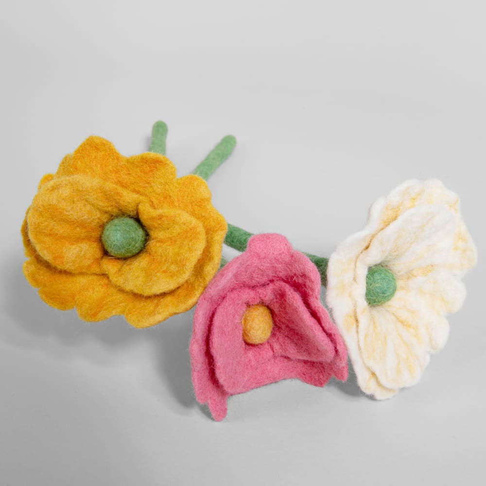 Bouquet de fleurs en laine bouillie multicolore — vue 4