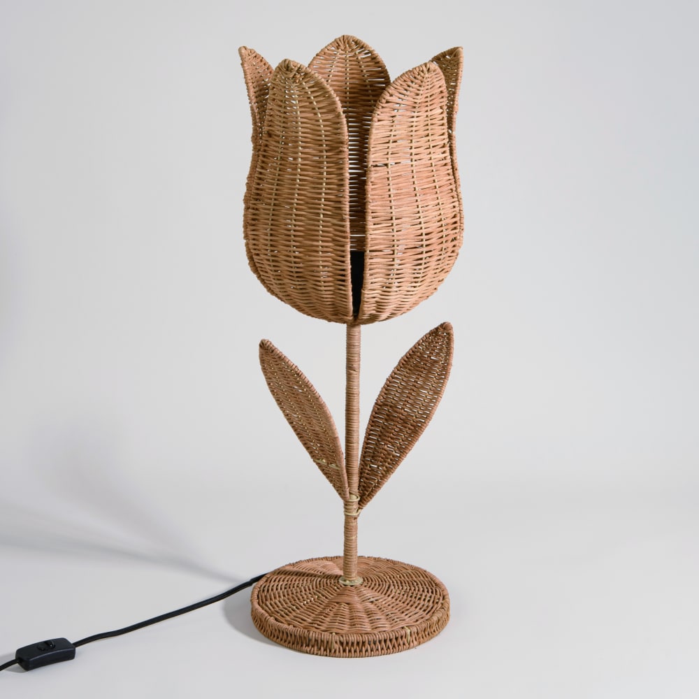 Blumenlampe aus geflochtenem Rattan, exklusives Design - Maisons