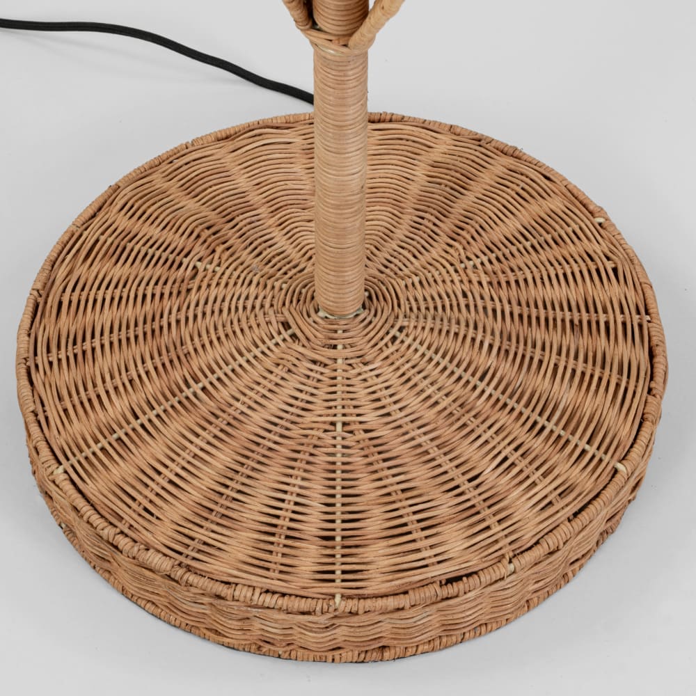 Lampadaire fleur en rotin tressé, H155 cm — vue 3