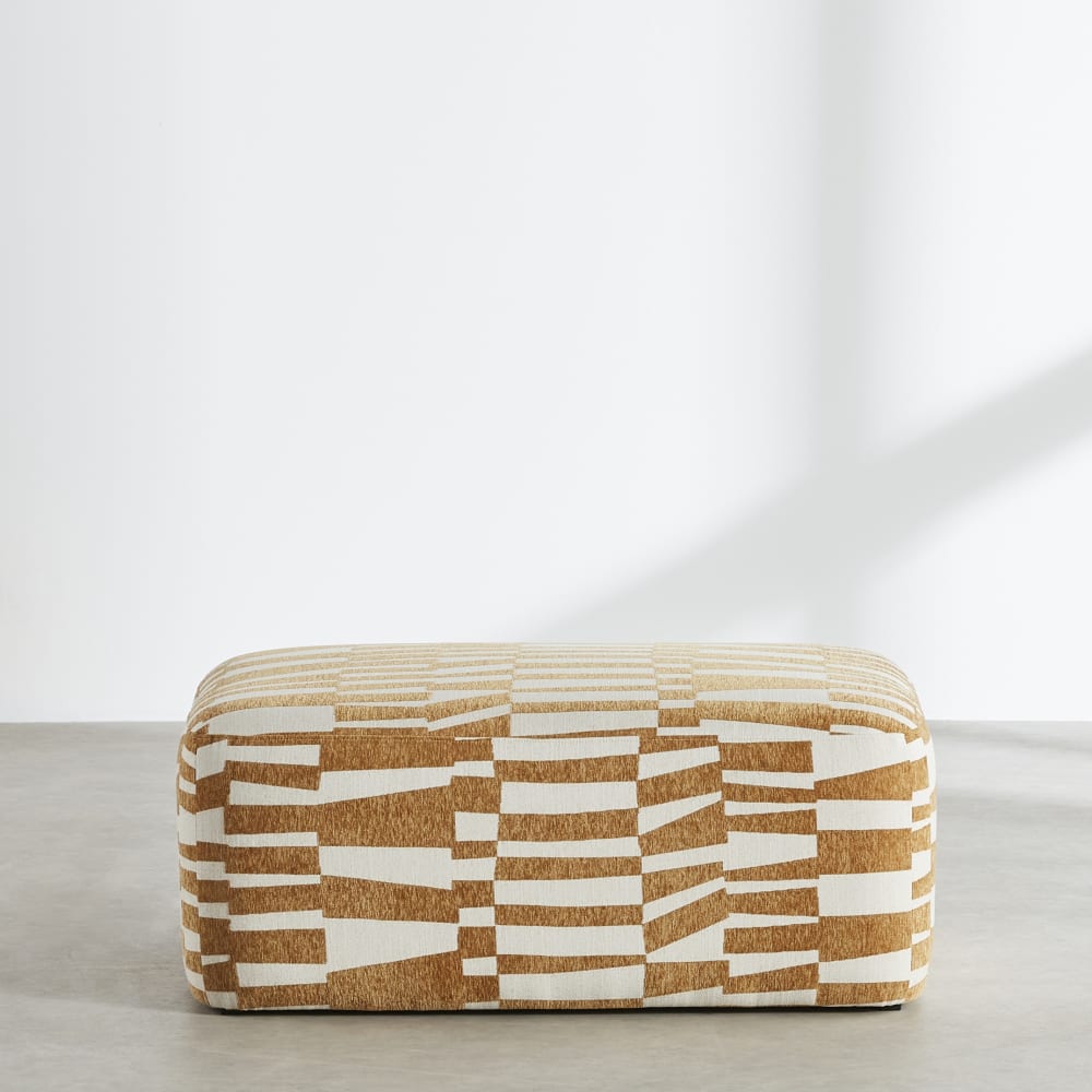 Pouf pour canapé modulable écru et ocre
