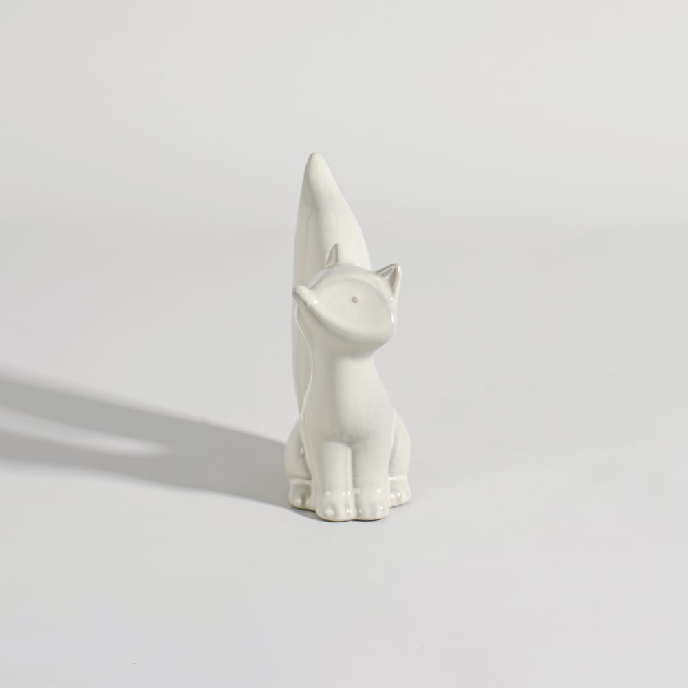 Fuchsstatuette aus weißem Sandstein, H 16 cm - Maisons Du Monde