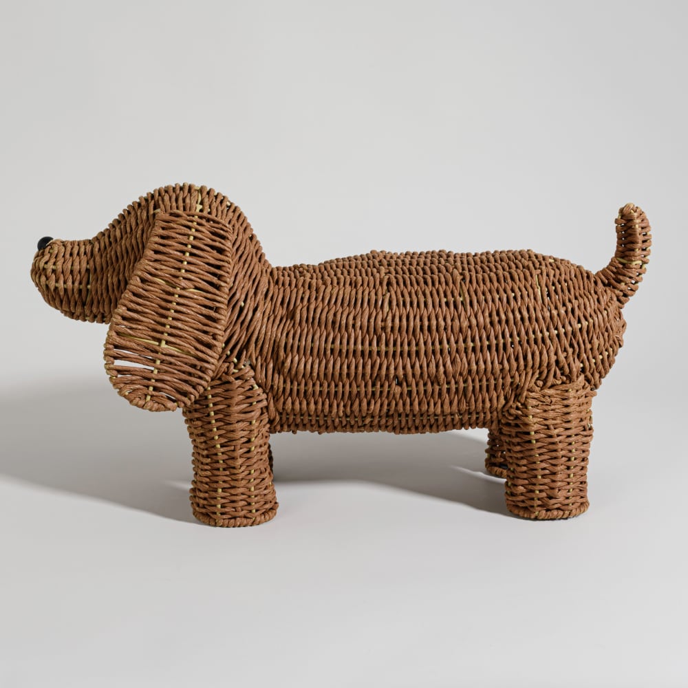 Braune, geflochtene Papierhundefigur, H 27 cm - Maisons Du Monde