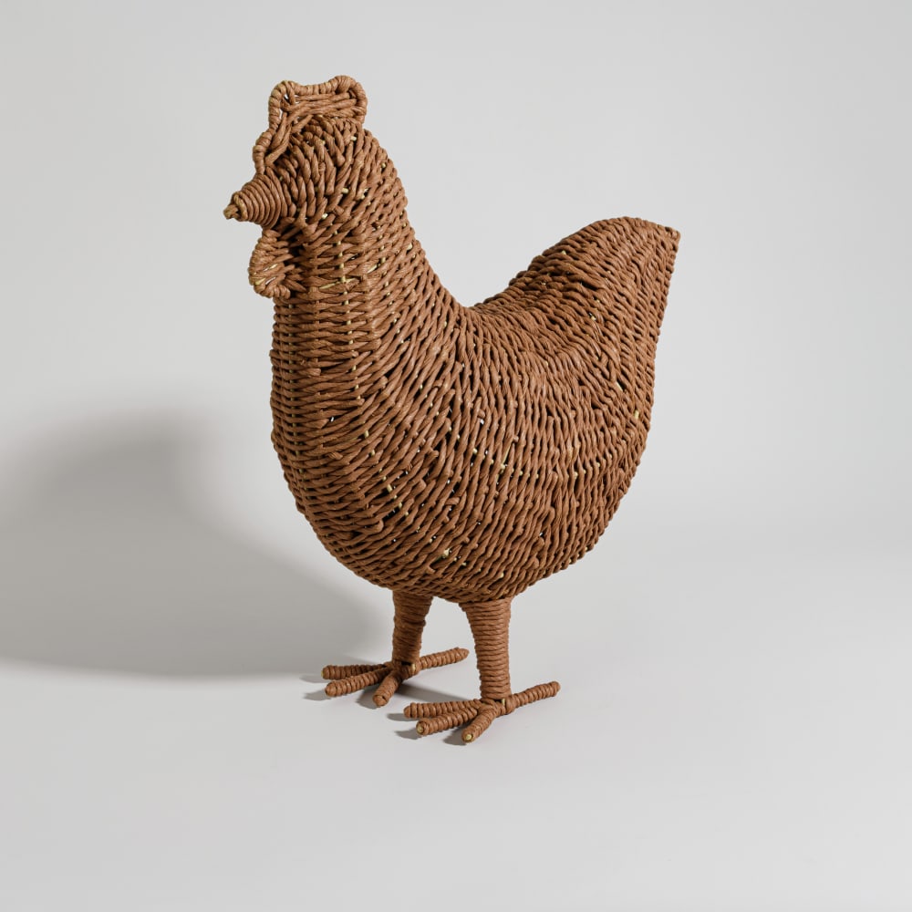 Braune, geflochtene Papierhennenfigur, H 39 cm - Maisons Du Monde