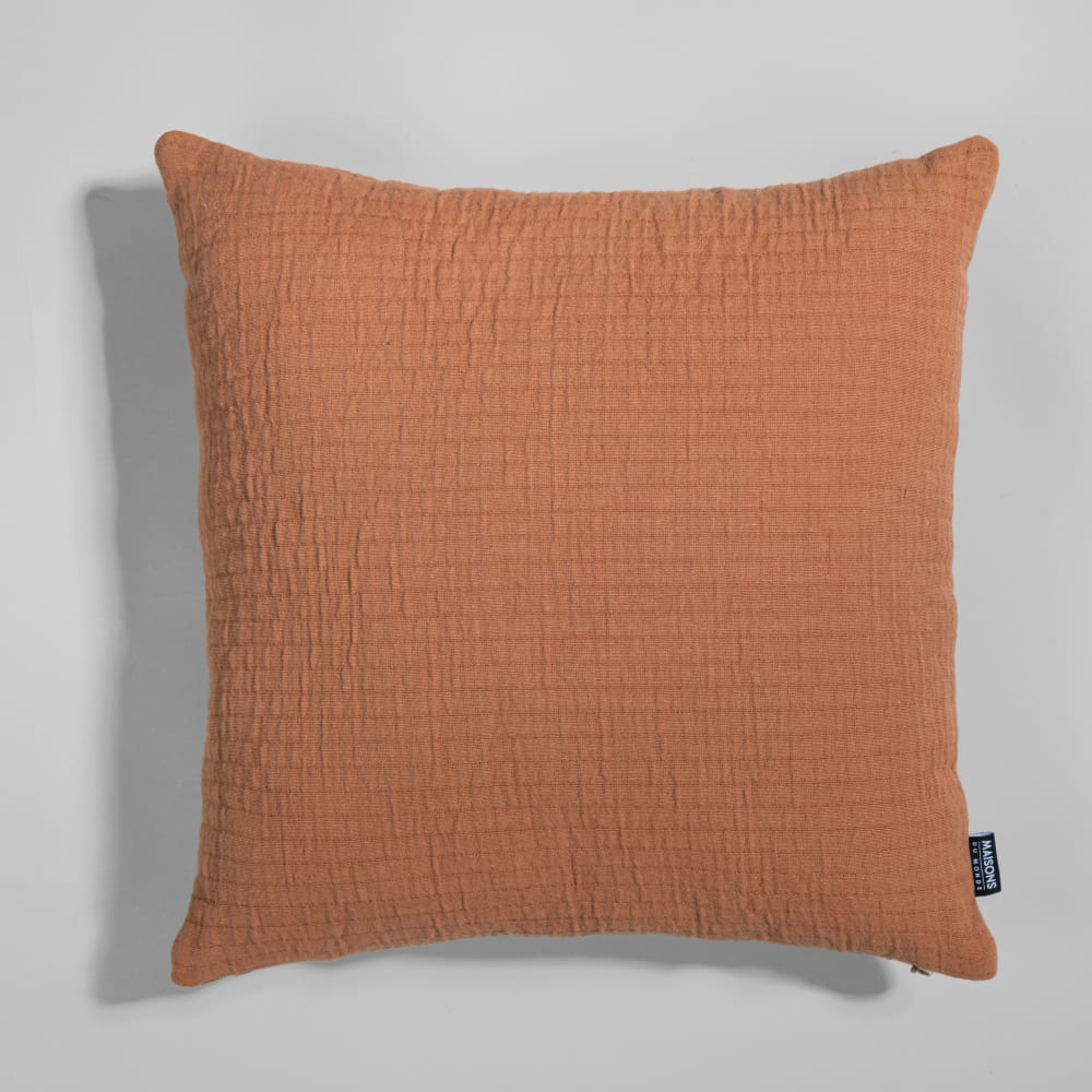 Housse de coussin texturée terracotta, 40x40 cm