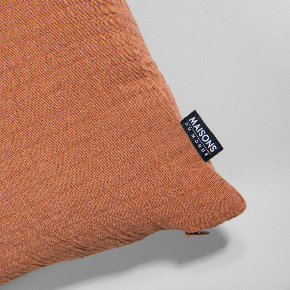 Housse de coussin texturée terracotta, 40x40 cm — vue 4