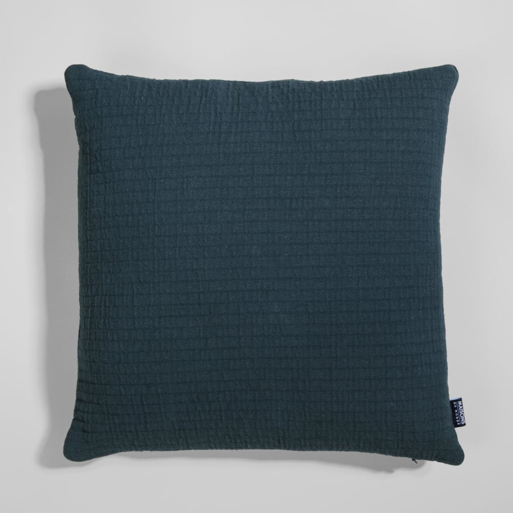 Housse de coussin en coton texturé vert, 40x40 cm