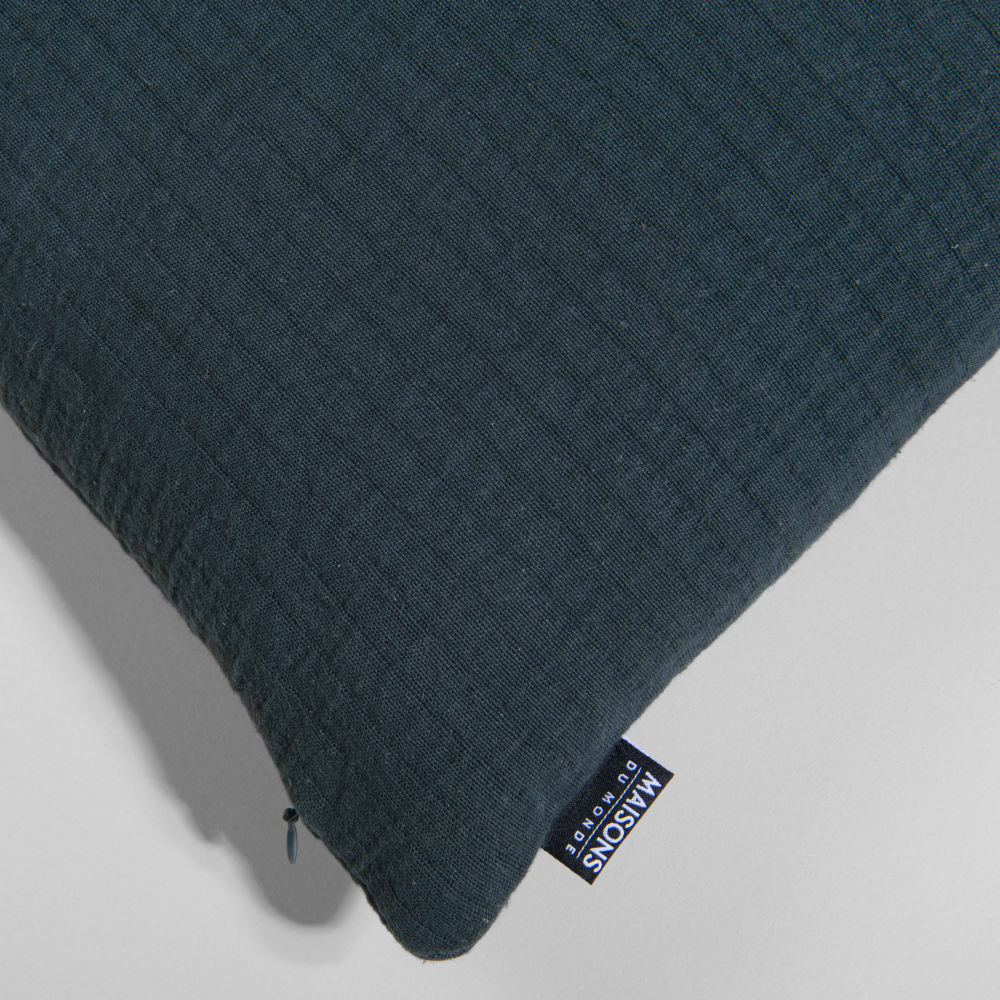 Housse de coussin en coton texturé vert, 40x40 cm — vue 4