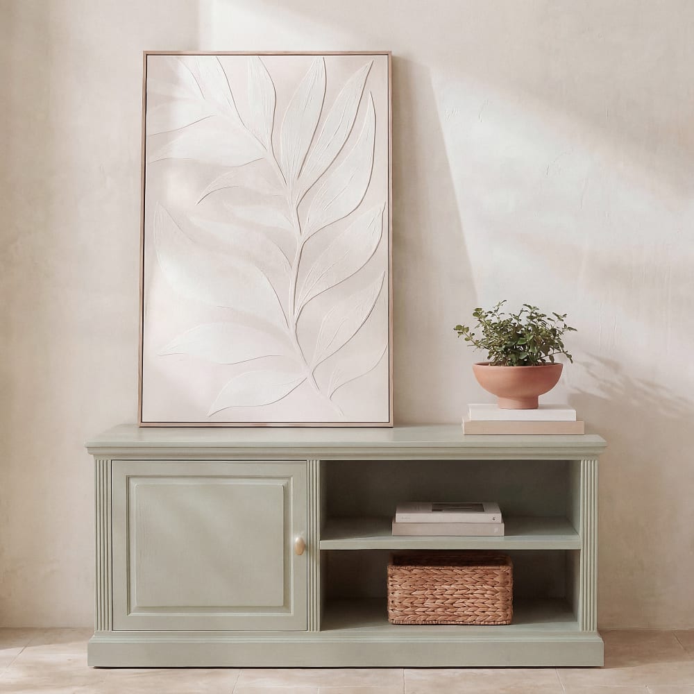Meuble TV vert de gris, L120 cm
