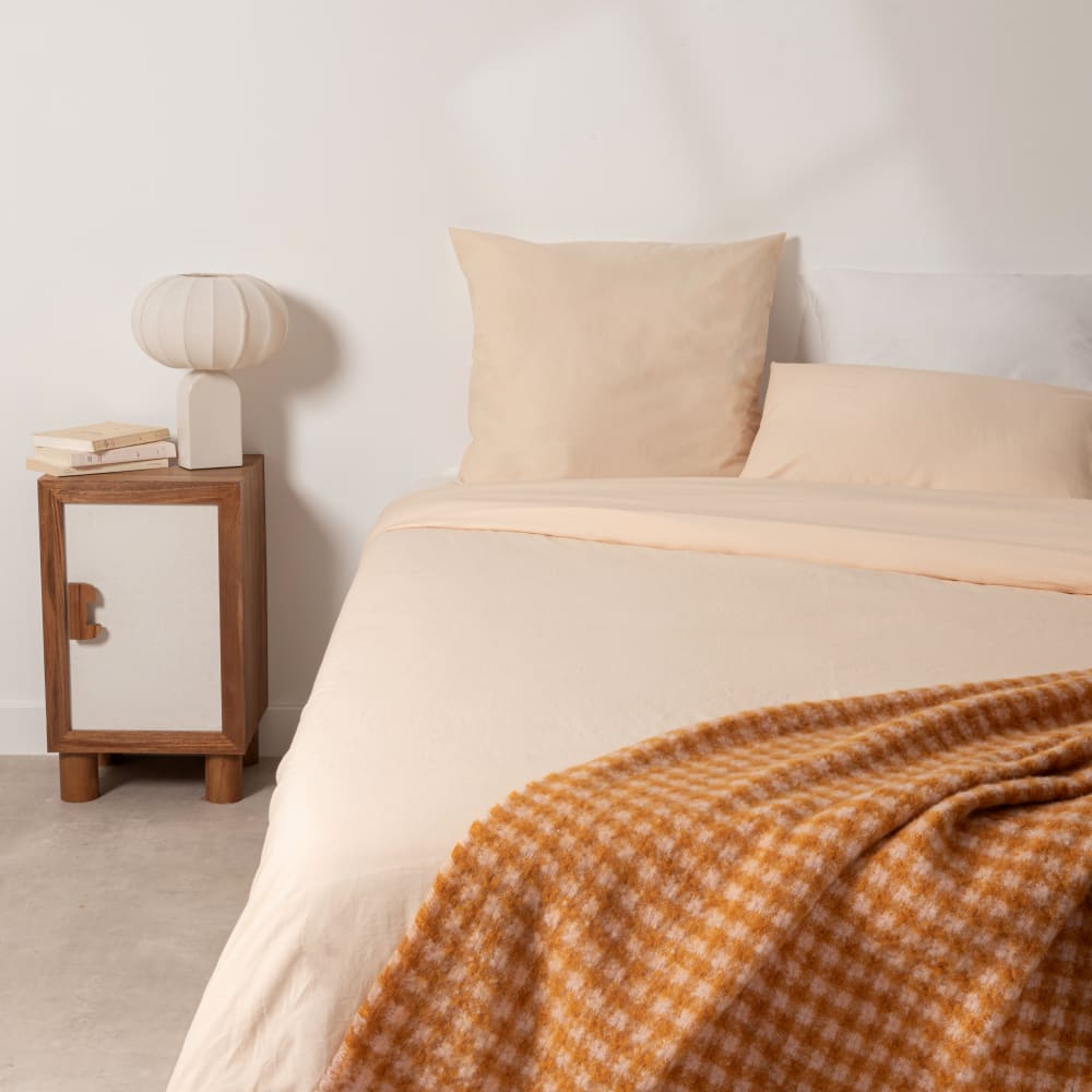 Housse de couette en coton crème, 240x220 cm