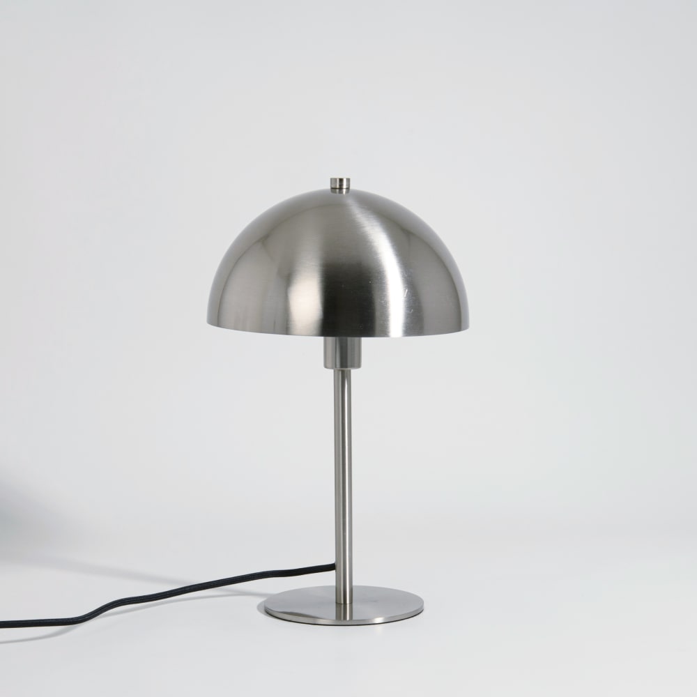 Lampe champignon en acier argenté