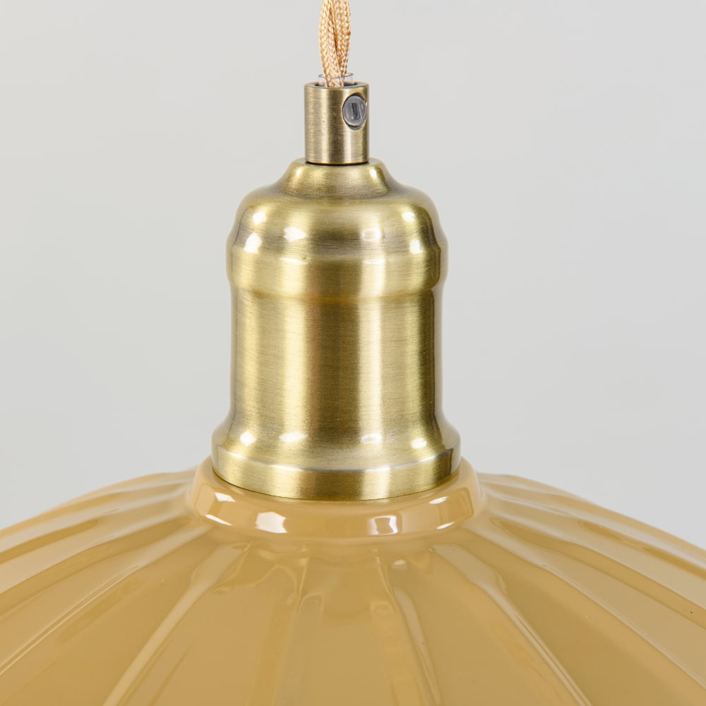 Petite suspension en acier jaune et doré — vue 3