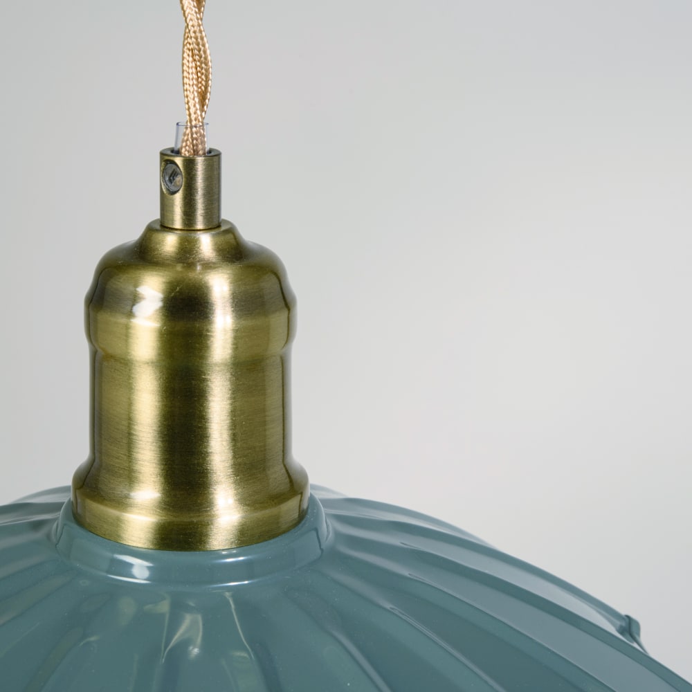 Petite suspension en acier vert et doré — vue 4