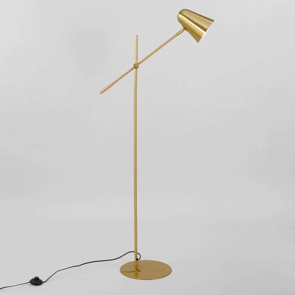 Lampadaire en acier doré, H144 cm — vue 3