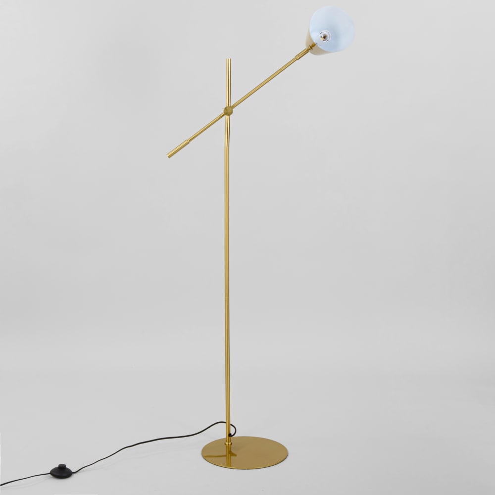 Lampadaire en acier doré, H144 cm — vue 4
