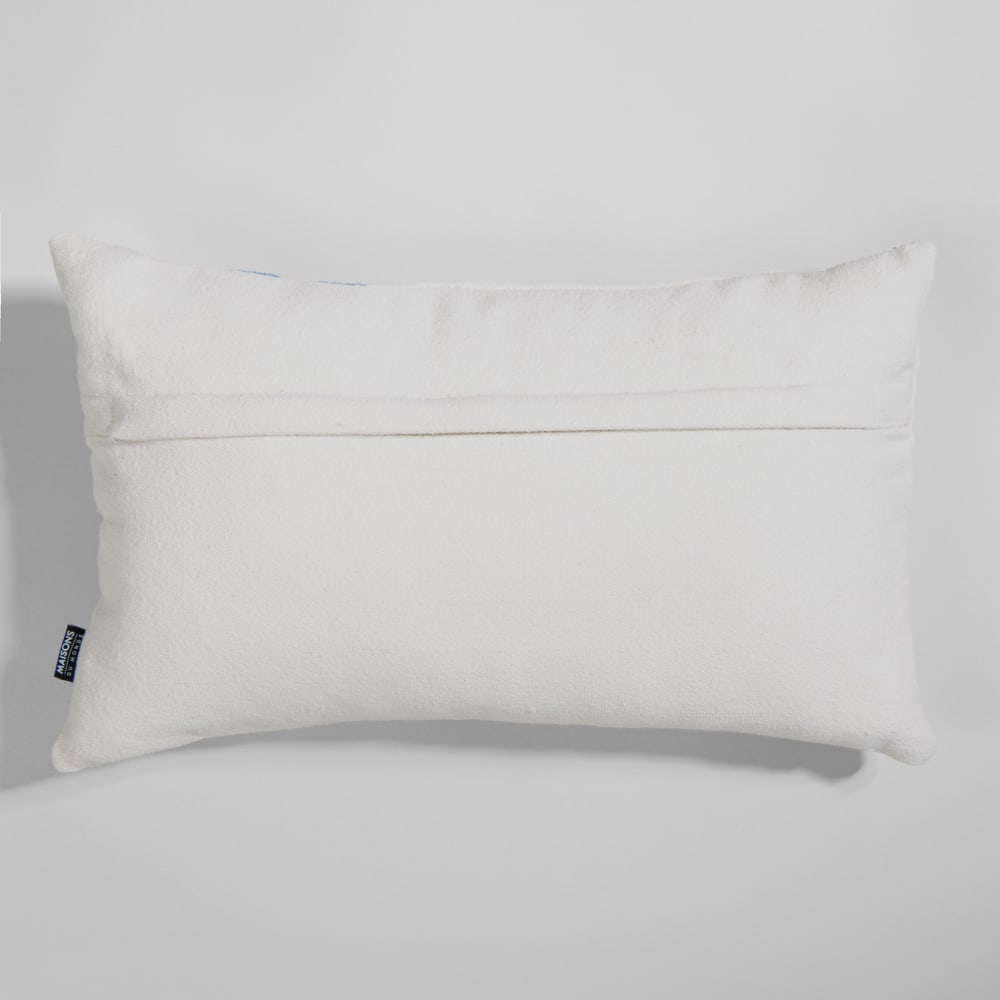 Housse de coussin en coton blanc motifs en relief multicolores, 50x30 cm — vue 3