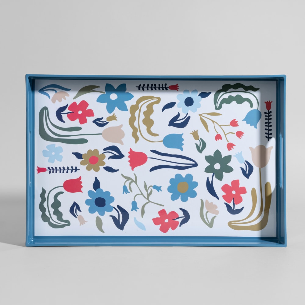 Plateau motifs fleurs multicolores — Beyit