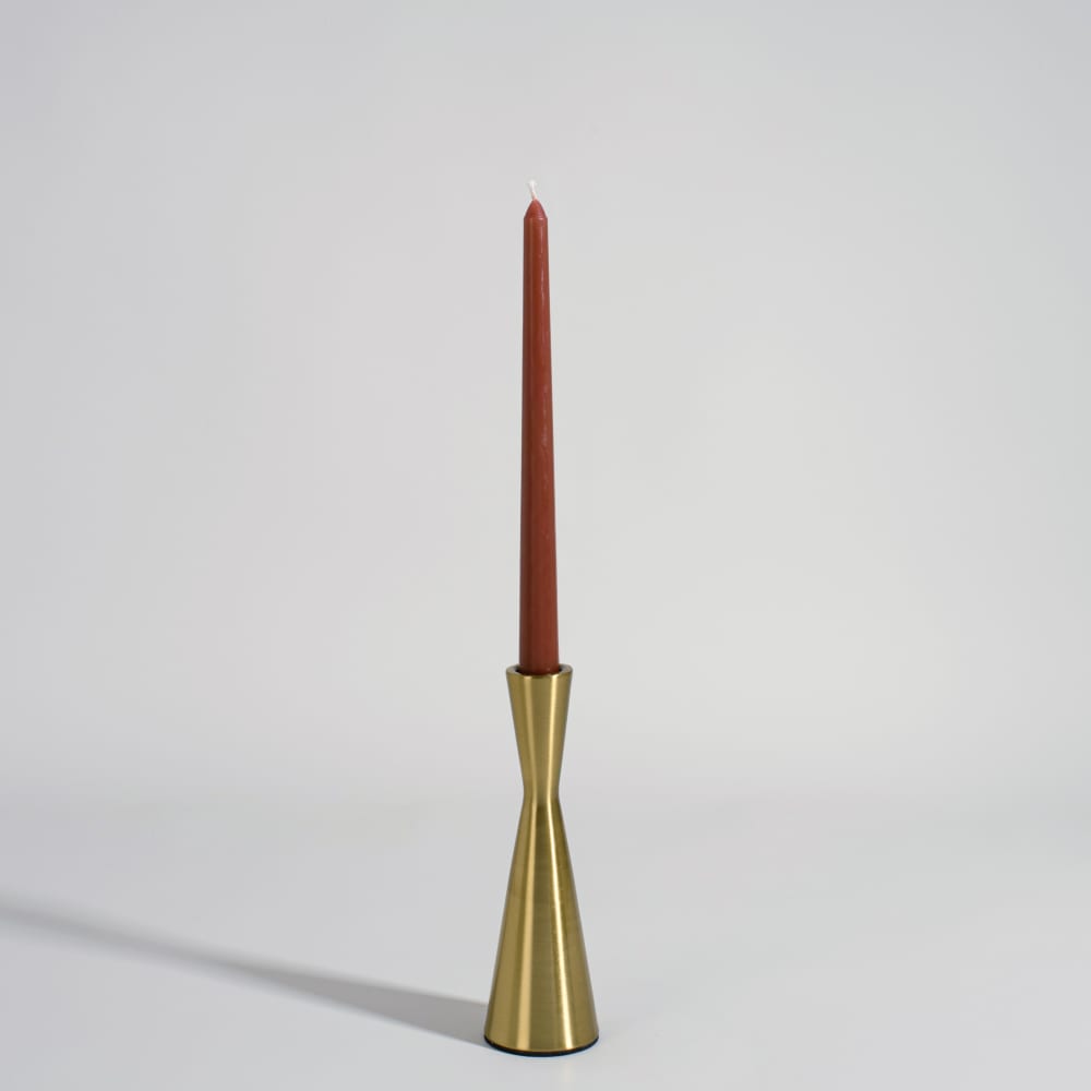 Vergoldeter Stahlkerzenständer, H 19 cm - Maisons Du Monde