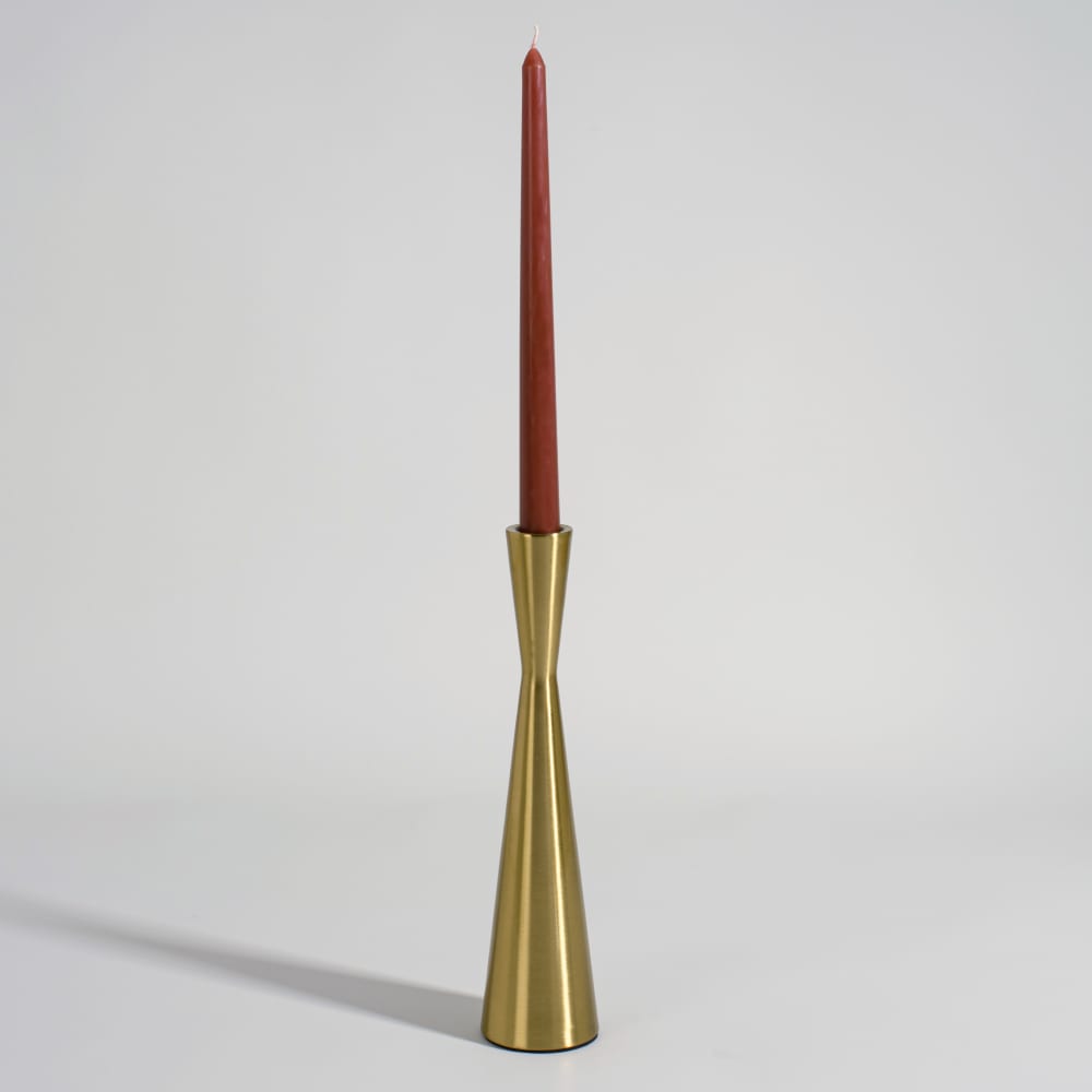Vergoldeter Stahlkerzenständer, H 26 cm - Maisons Du Monde