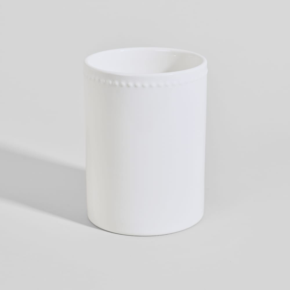 Pot à ustensiles en grès blanc