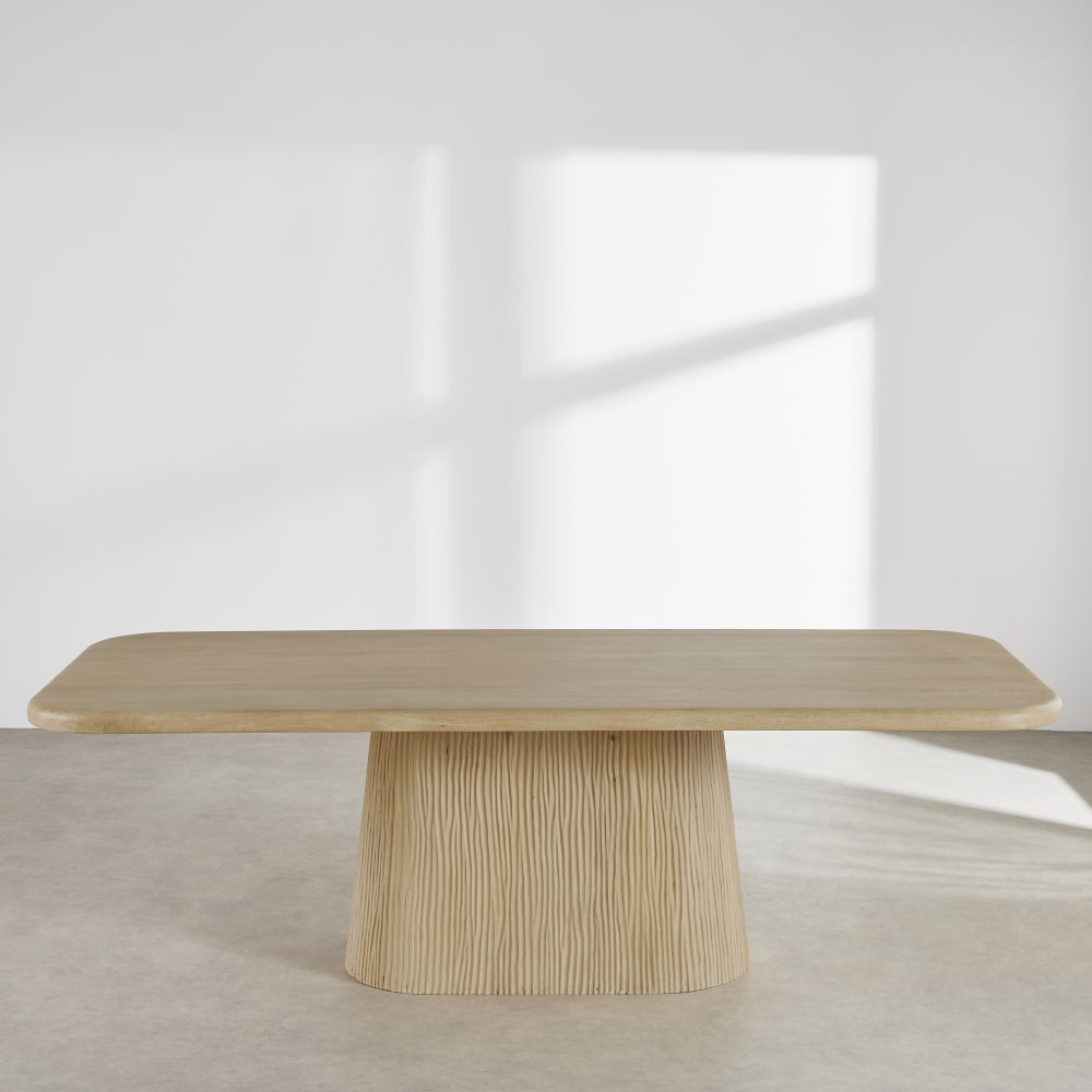 Table à manger rectangulaire en bois de manguier clair, L240 cm — vue 3