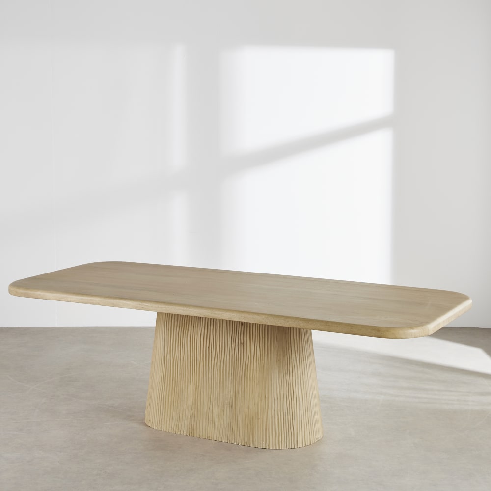 Table à manger rectangulaire en bois de manguier clair, L240 cm — vue 4