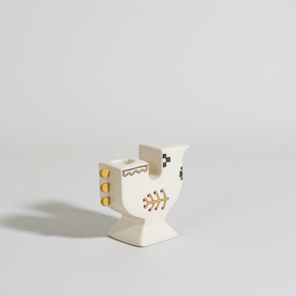 Mehrfarbiger Kerzenhalter aus Keramik, H 10 cm - Maisons Du Monde