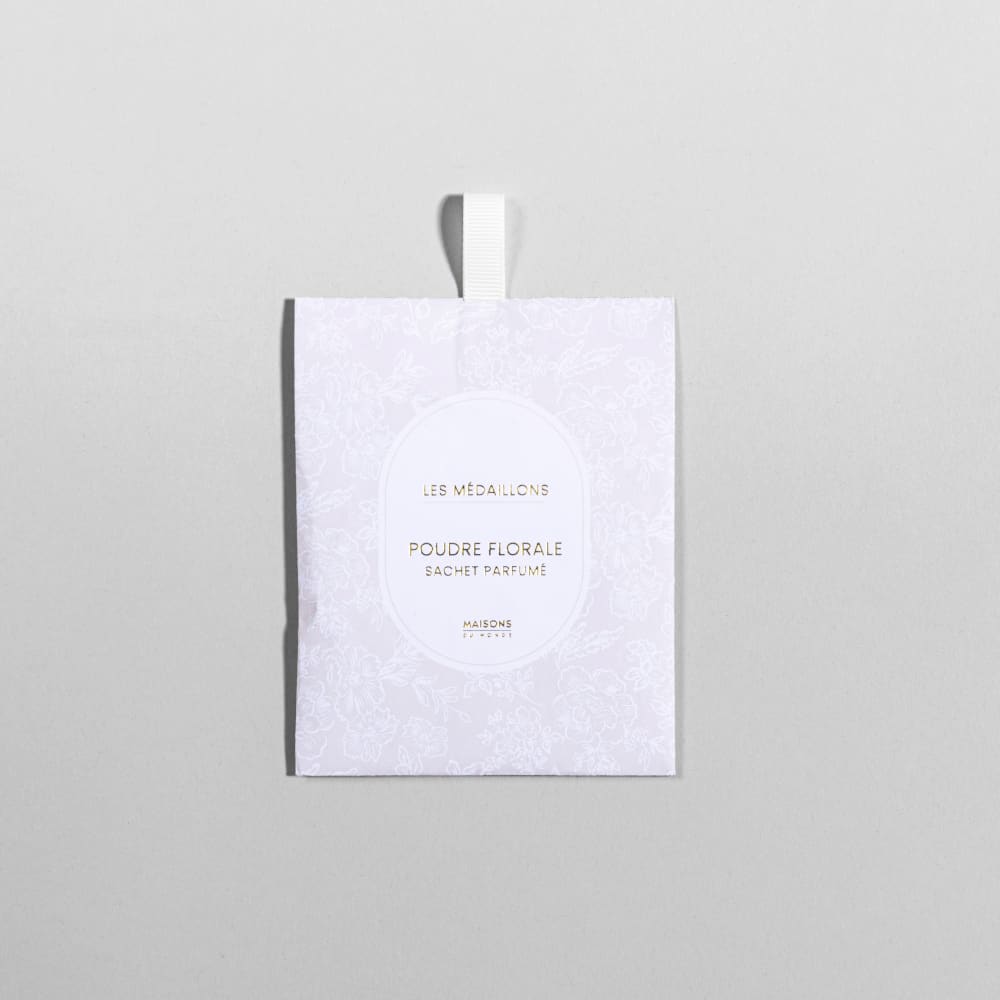 Sachet parfumé rose, blanc et doré, parfum ''Poudre florale''