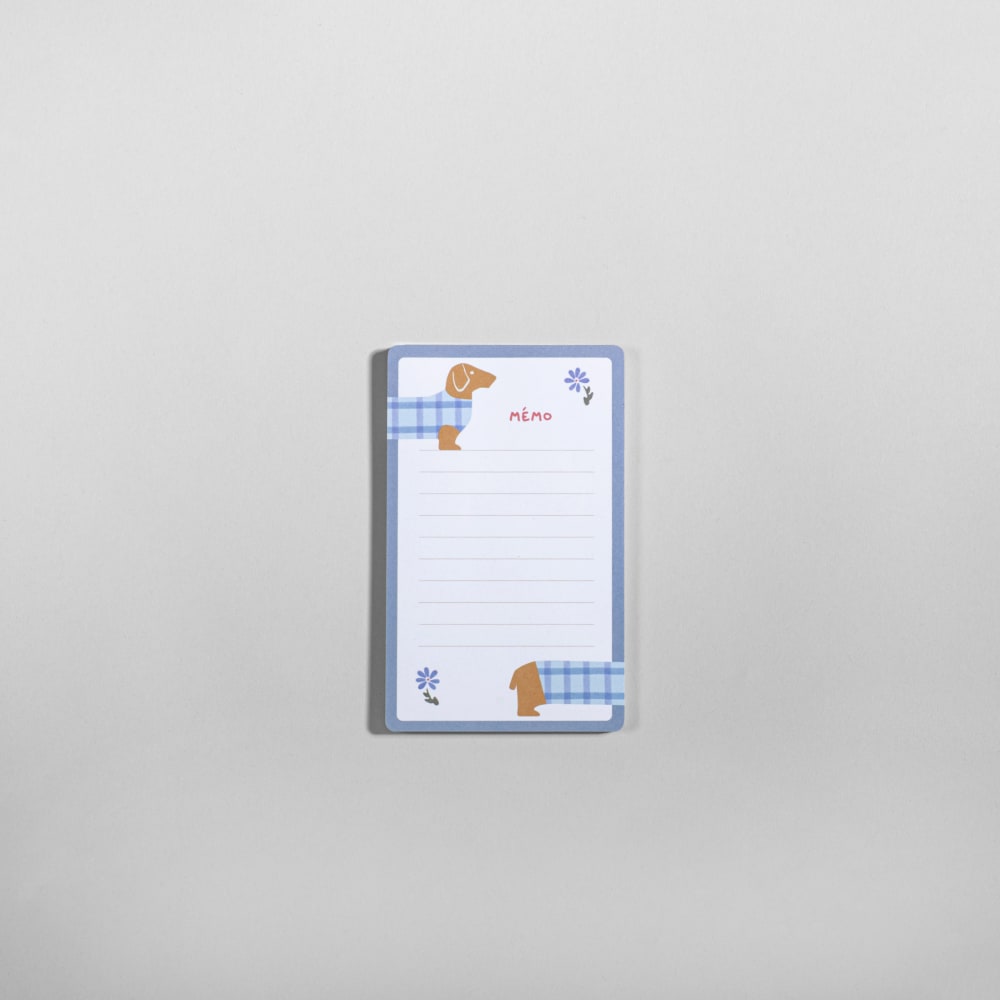 Bloc-notes blanc et bleu motifs chiens