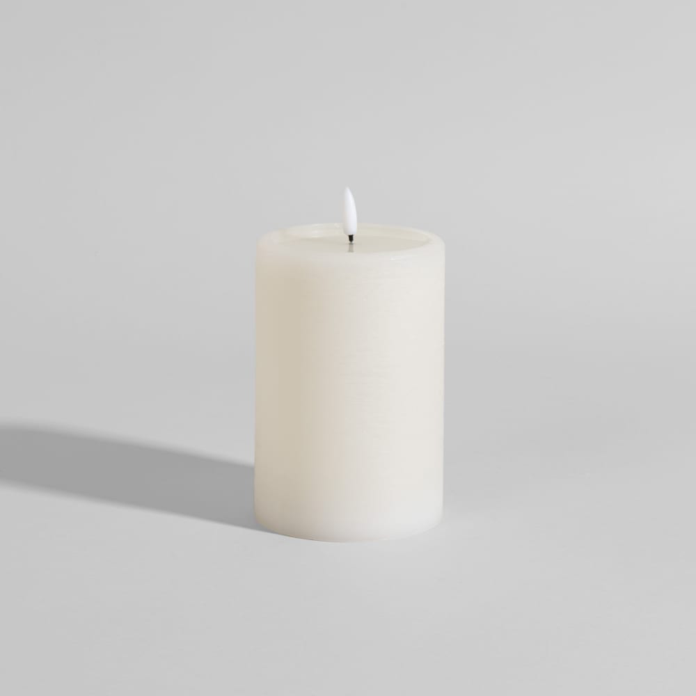 Weiße LED-Kerze aus Wachs, 10 x 15 cm - Maisons Du Monde