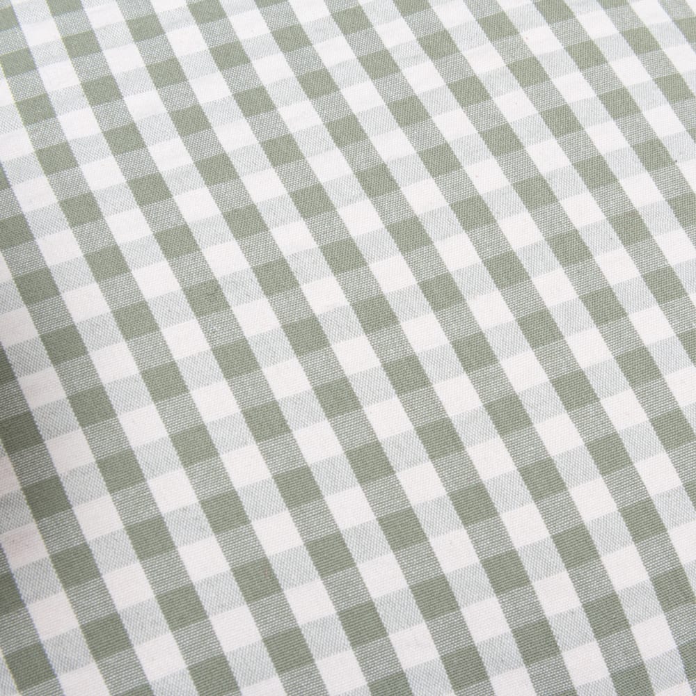 Housse de coussin en coton biologique motif vichy tissé vert et écru, 40x40 cm — vue 4