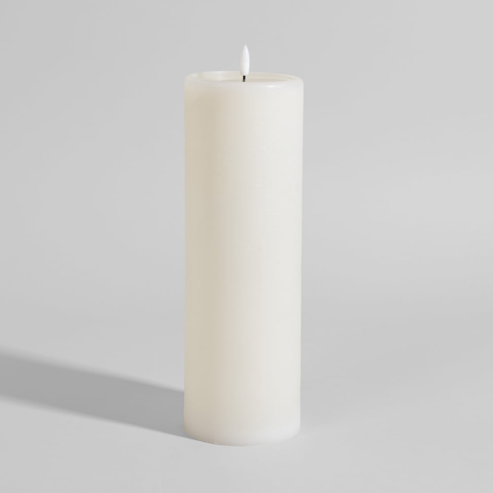 Weiße LED-Kerze aus Wachs, 10 x 30 cm - Maisons Du Monde