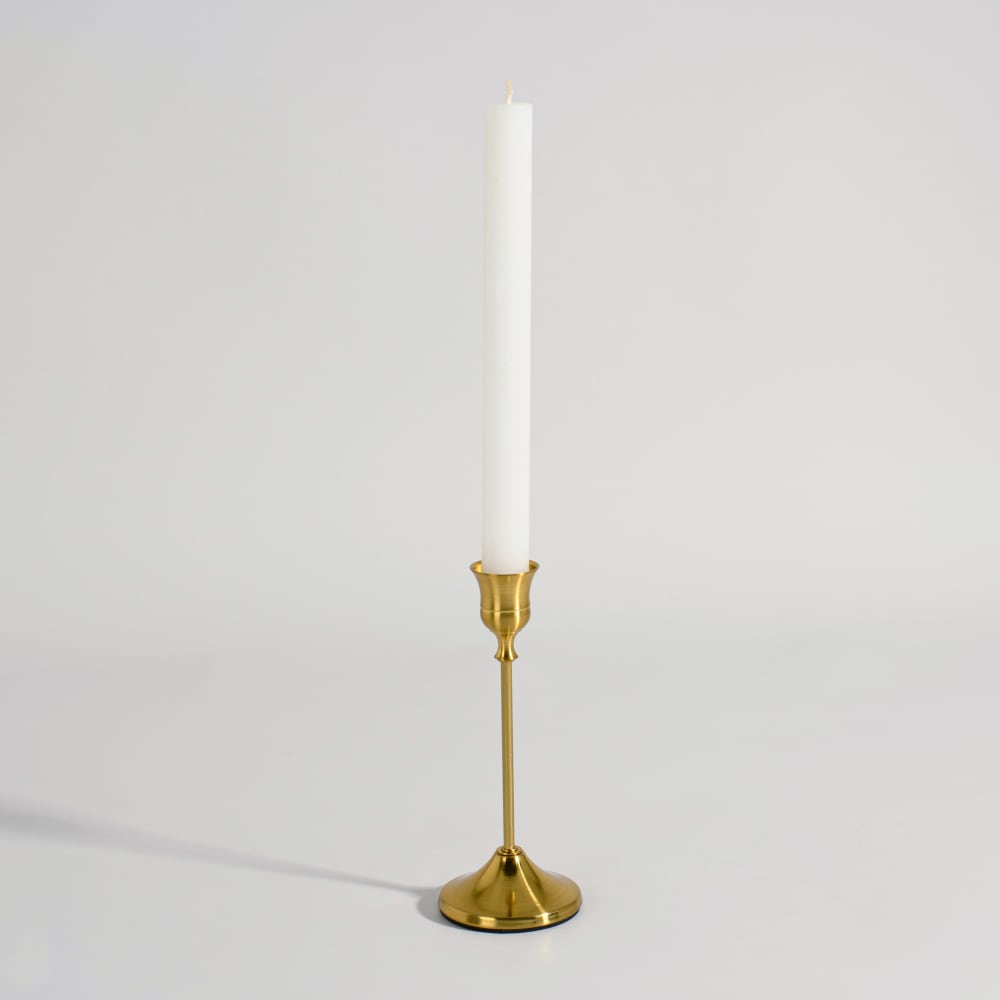 Vergoldeter Stahlkerzenständer, H 17 cm - Maisons Du Monde