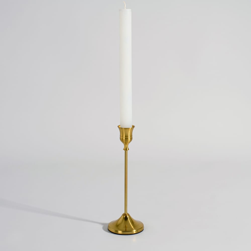 Vergoldeter Stahlkerzenständer, H 20 cm - Maisons Du Monde