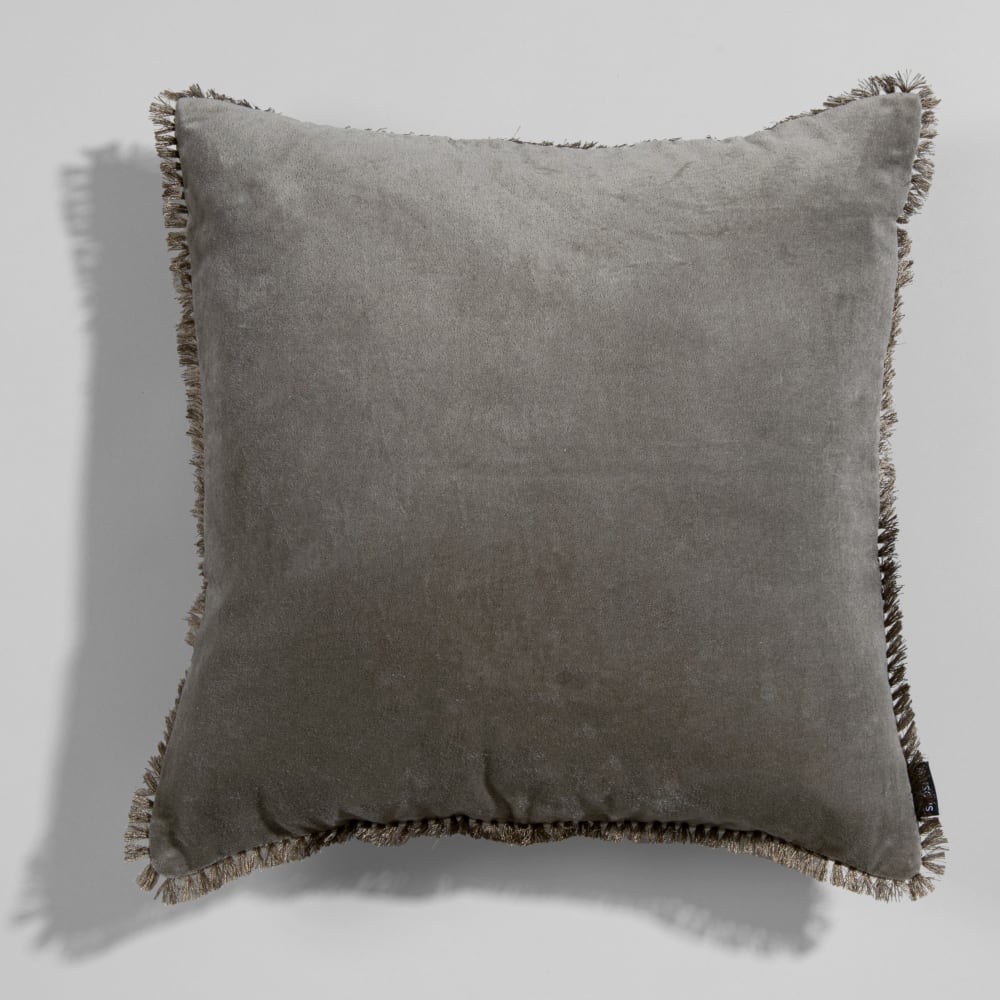 Coussin en velours de coton kaki, 45x45 cm — Beyit