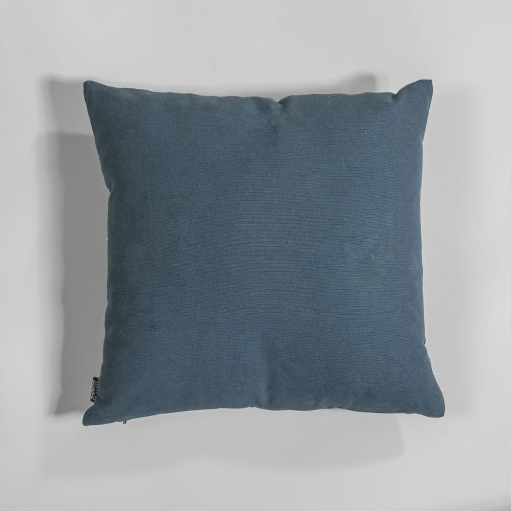 Coussin en coton vert et broderies blanches, 45x45 cm — vue 3