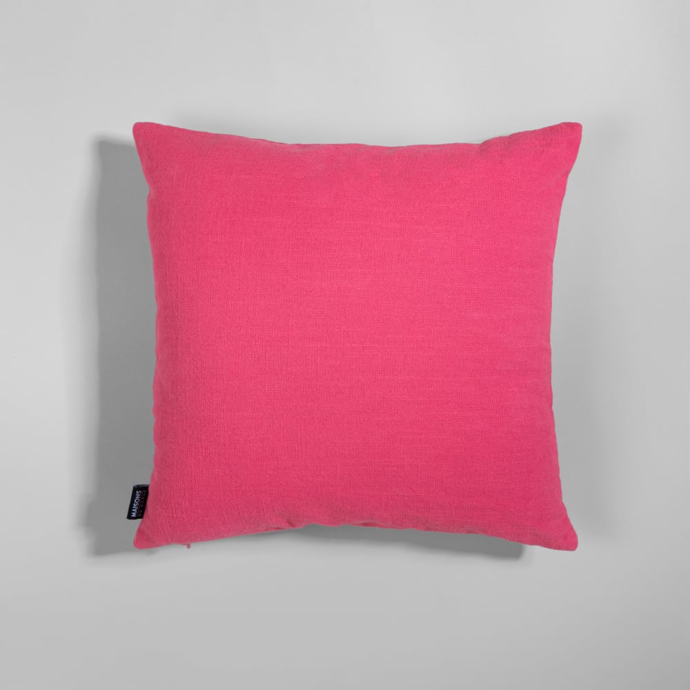Housse de coussin en coton rose motif floral tufté bleu et vert, 40x40 cm — vue 3