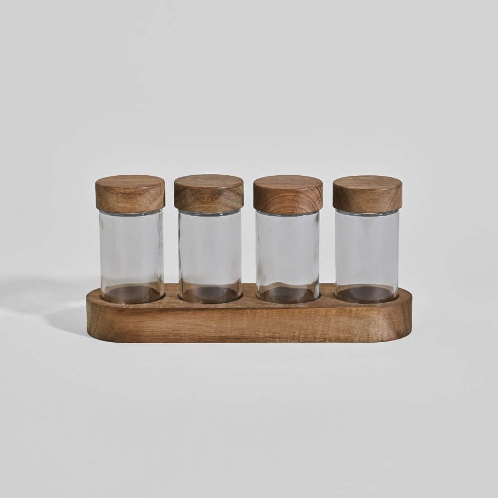 Soporte para especias de vidrio y