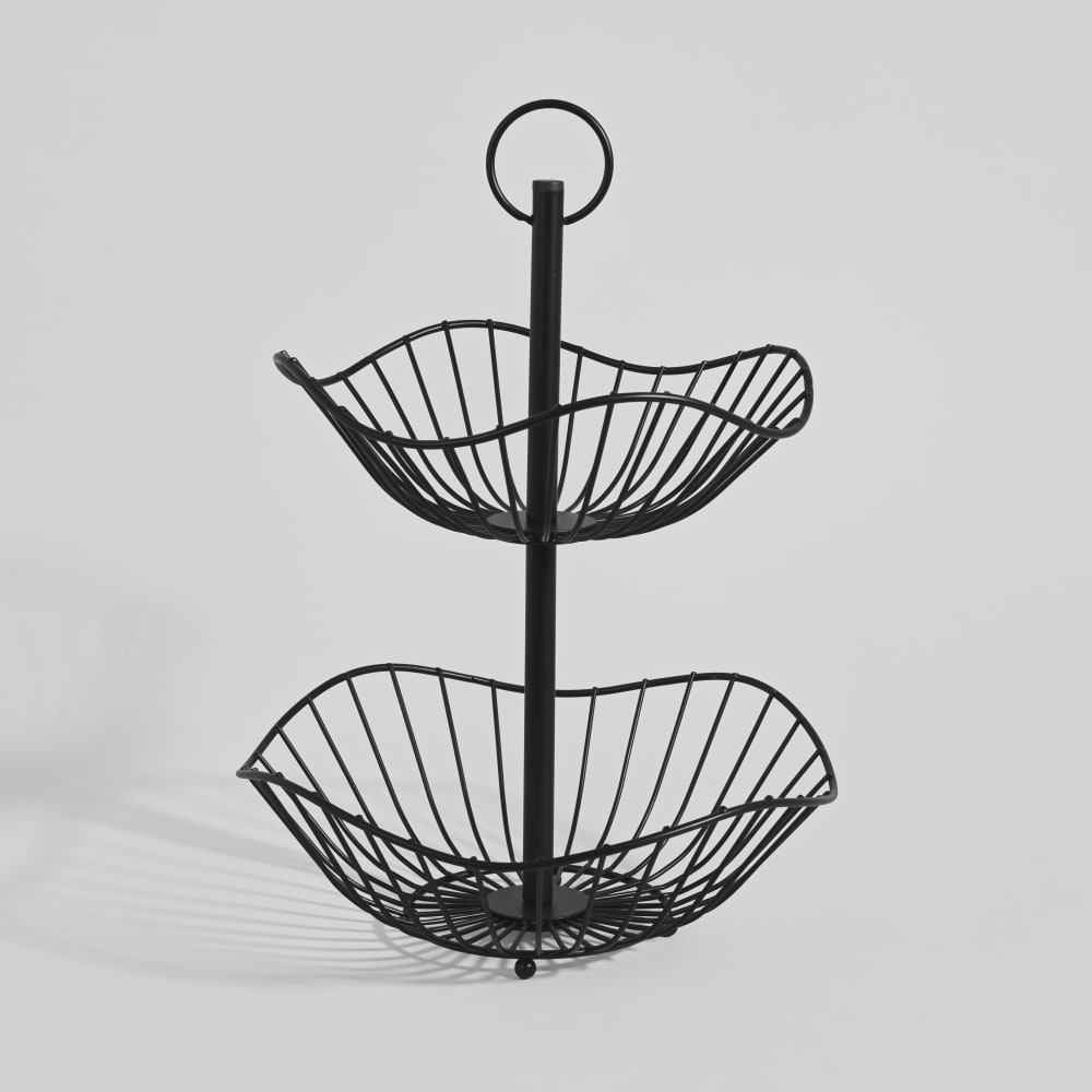Corbeille double en aluminium noir